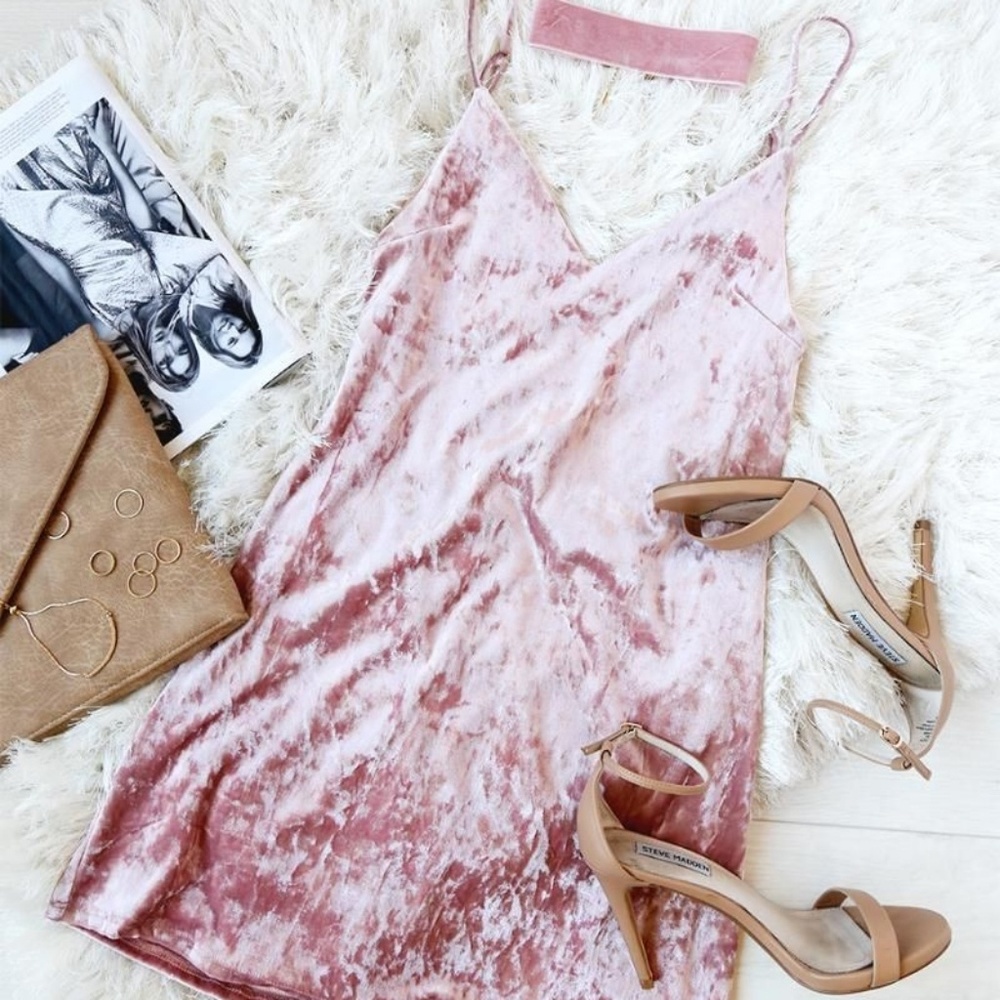Velvet slip dress